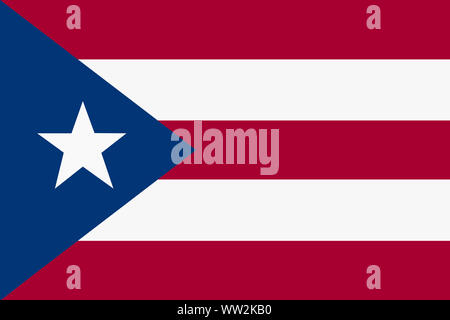 A Puerto Rico bandiera illustrazione dello sfondo rosso bianco stripe blue star Foto Stock