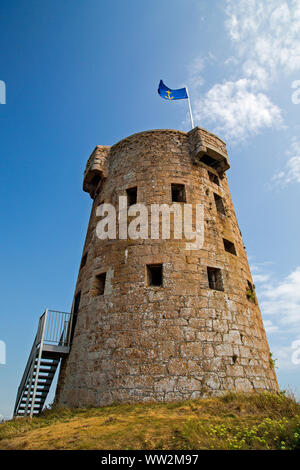 Le Hocq Tower, Le Hocq punto, Jersey, Isole del Canale Foto Stock