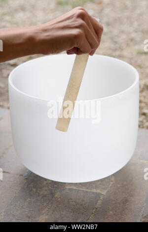 Cristallo di quarzo campane tibetane Foto Stock