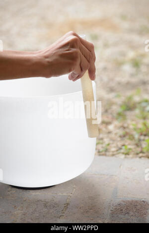 Cristallo di quarzo campane tibetane Foto Stock