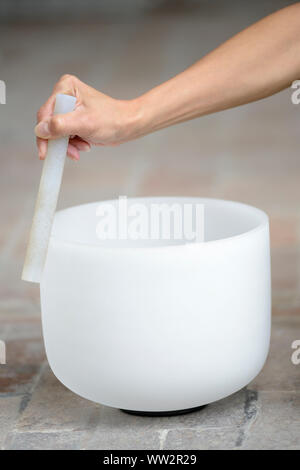 Cristallo di quarzo campane tibetane Foto Stock