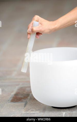 Cristallo di quarzo campane tibetane Foto Stock