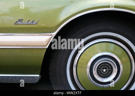 Oldtimer Festival 'Golden Oldies' im hessischen Krofdorf-Gleiberg. Dettaglio eines Ford Thunderbird. Foto Stock