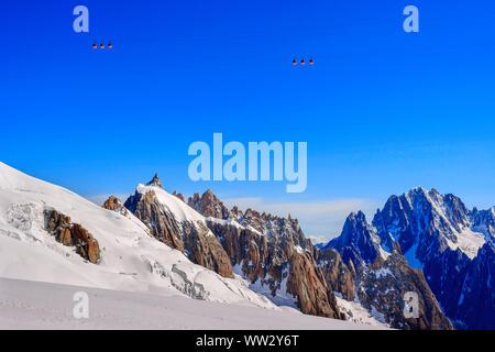 Aiguille du plan (sinistra) visto da la Vallee Blache Foto Stock