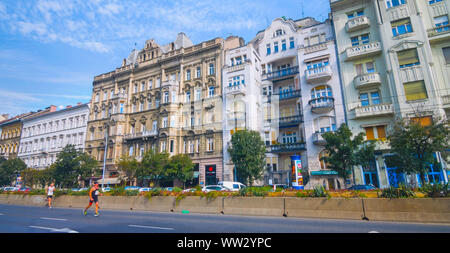 Budapest, Ungheria ,(Mai 15 2019) Antenna vista panoramica di Budapest - le pittoresche strade di Budapest. Budapest, Ungheria. Foto Stock