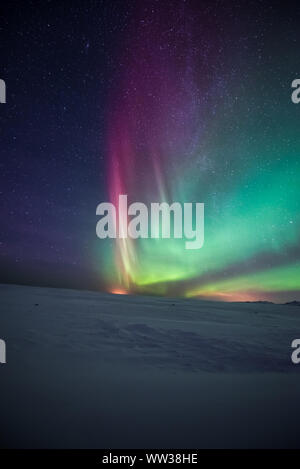 Northern lights aurora boreale in inverno Foto Stock