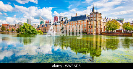 Paesaggio panoramico vista nel centro della città di L'Aia (Den Haag), Paesi Bassi. Foto Stock