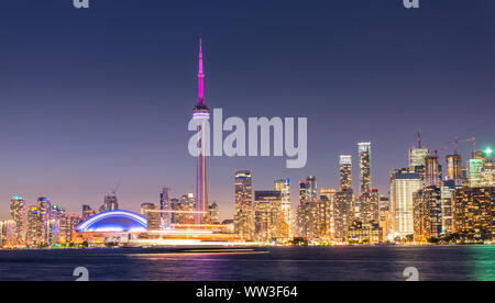 Night view of Toronto city, Canada Foto Stock