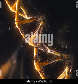 3D astratto, concetto illustrazione del DNA. Foto Stock