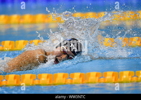 Londra, Regno Unito. 12 Sep, 2019. Gran Bretagna TAI Alice compete in Wmen 400m Freestyle S8 Final durante il giorno quattro del mondo 2019 Para Nuoto Campionati di Allianz a London Aquatics Centre di giovedì, 12 settembre 2019. Londra Inghilterra. Credito: Taka G Wu/Alamy Live News Foto Stock