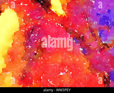 Acquerelli astratti texture di sfondo colorato e luminoso schizzi e di tratti, vernice secca su carta, artistico design pattern con l'arte contemporanea elemen Foto Stock