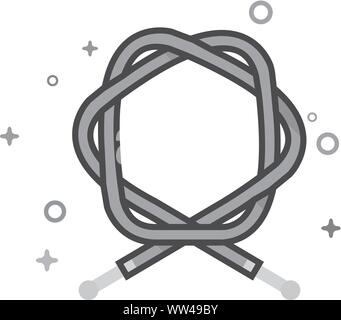 Bicicletta icona cavo flat delineato lo stile in scala di grigi. Illustrazione Vettoriale. Illustrazione Vettoriale