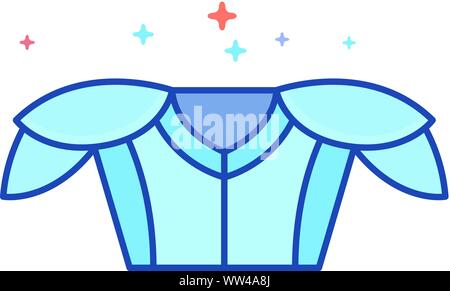 Football Icona armor in delineato schermo piatto a colori e stile. Illustrazione Vettoriale. Illustrazione Vettoriale