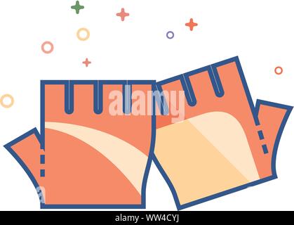 Guanti per sport icona nel delineato schermo piatto a colori e stile. Illustrazione Vettoriale. Illustrazione Vettoriale