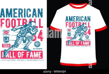 Football americano, Home Run Classic - grafica vettoriale disegno tipografica per poster, etichette, badge, logo, icone o t-shirt Illustrazione Vettoriale