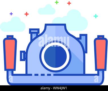 Fotocamera Subacquea icona nel delineato schermo piatto a colori e stile. Illustrazione Vettoriale. Illustrazione Vettoriale