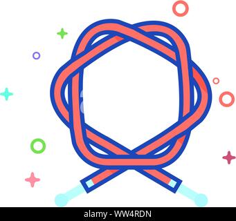 Cavo di bicicletta icona nel delineato schermo piatto a colori e stile. Illustrazione Vettoriale. Illustrazione Vettoriale