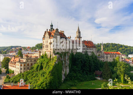 Castello Sigmaringen, Alta Svevia, Svevia, Baden-Wuerttemberg, Germania Foto Stock