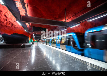 Bella Tunnelbana stazioni in Stoccolma, Svezia Foto Stock