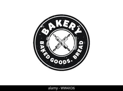 Vintage, Retro Bakery Shop Logo, illustrazione vettoriale Illustrazione Vettoriale