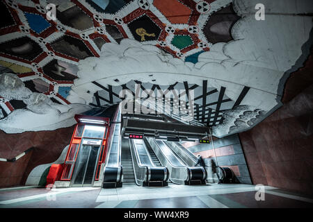 Belle le stazioni della metropolitana di Stoccolma, Svezia Foto Stock