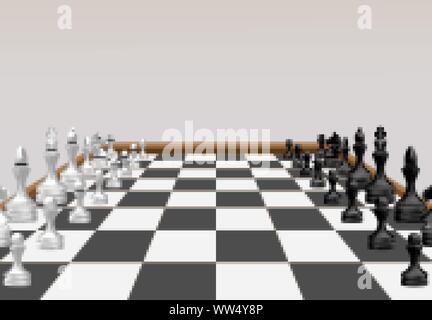Scacchiera gioco concetto di idee di business e la concorrenza. Figure di Scacchi, illustrazione vettoriale Illustrazione Vettoriale