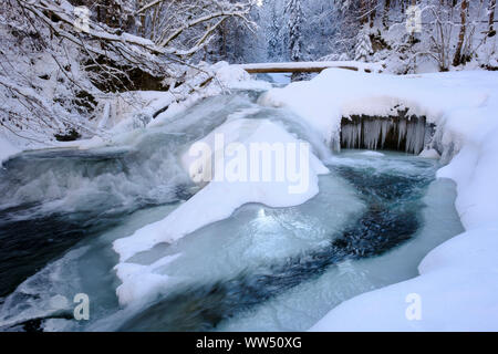 Obere Argen in Eistobel vicino GrÃ¼nenbach, west AllgÃ¤u, AllgÃ¤u, Svevia, Baviera, Germania Foto Stock
