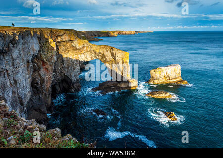 Ponte Verde del Galles Pembrokeshire Sentiero costiero Foto Stock