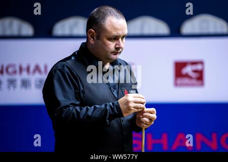 Foto di Scottish professional snooker player Stephen Maguire al primo round del 2019 Snooker Masters di Shanghai in Cina a Shanghai, 9 settembre 2019. Stephen Maguire perso di Xiao Guodong al primo round del 2019 Snooker Masters di Shanghai 2-6. Foto Stock