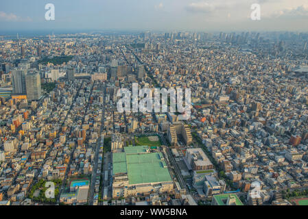 Aerial cityscape, Tokyo, Honshu, Giappone Foto Stock