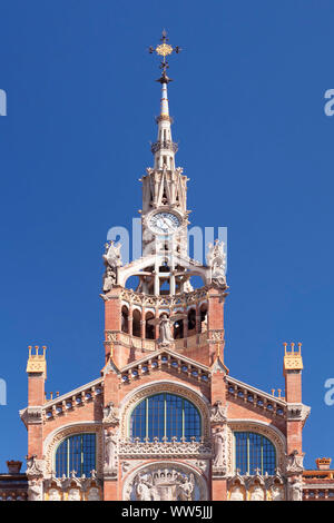 Hospital de la Santa Creu i Sant Pau, Llui architetto Domenech i Montaner, patrimonio culturale mondiale dell UNESCO, modernismo Eixample di Barcellona, in Catalogna, Spagna Foto Stock