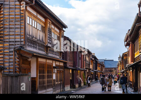 Higashichaya Città Vecchia a Kanazawa, Giappone. Foto Stock