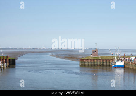 Sluice Harbour, North Sea resort Dangast, Varel-Dangast, Bassa Sassonia, Germania, Europa Foto Stock