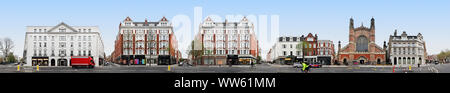 Inghilterra, Regno Unito, Londra, Sloane Street nella rappresentazione lineare, streetline multi-fotografia in prospettiva, Foto Stock