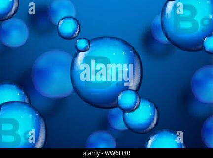 La vitamina B9 Blu pillola splendente capsula icona . Vitamina complesso con formula chimica medica e farmaceutica annunci. Illustrazione Vettoriale Illustrazione Vettoriale