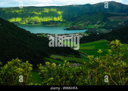 Paesaggio impressione su Azzorre isola Sao Miguel, Azzorre, Portogallo Foto Stock