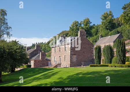 Regno Unito, Scozia, Lanarkshire, New Lanark, Owen's House Foto Stock