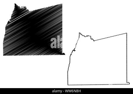 Panola County, Texas (contee in Texas, Stati Uniti d'America,USA, Stati Uniti, US) mappa illustrazione vettoriale, scribble schizzo Panola mappa Illustrazione Vettoriale
