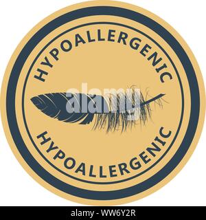 Ipoallergenico testato logo prodotto - etichetta per pacchetto ipoallergenico, dermatologia logo test per la pelle sensibile Illustrazione Vettoriale