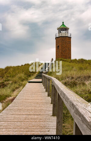 Faro a Kampen sull'isola di Sylt, Germania Foto Stock