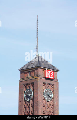 Stazione centrale, torre della città di Oldenburg nel distretto di Oldenburg, Bassa Sassonia, Germania Foto Stock