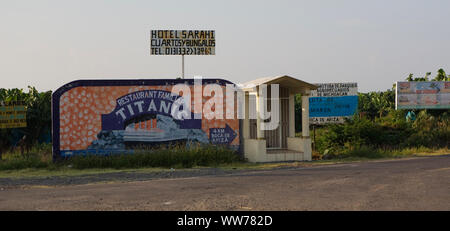 Lato strada non riuscita ristoranti, Messico 2007 Foto Stock