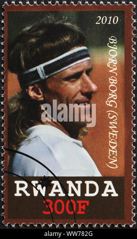 Bjorn Borg in verticale sul francobollo Foto Stock