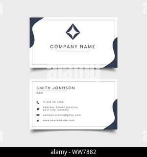 Moderno bianco e nero business card modello di vettore di design Illustrazione Vettoriale