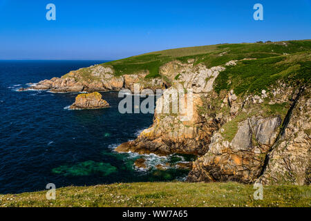 Francia, Bretagna, FinistÃ¨re Reparto, Goulien, Riserva Naturale di Goulien-Cap-Sizun, scogliere Foto Stock