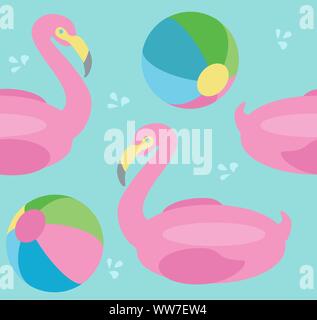 Flamingo seamless pattern vettore. Illustrazione Vettoriale