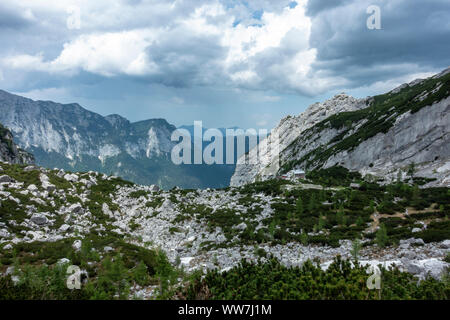In Germania, in Baviera, la regione di Berchtesgaden, Ramsau, vista da BlaueishÃ¼tte Foto Stock