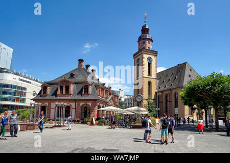 Germania, Hesse, di Francoforte sul Meno, centro città, Hauptwache, la chiesa di Santa Caterina Foto Stock