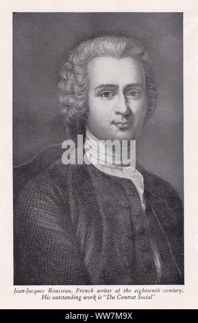 Prenota / piastra di stampa ' Jean Jacques Rousseau'. Il filosofo ginevrino, scrittore e compositore. 1712 - 1778. Foto Stock