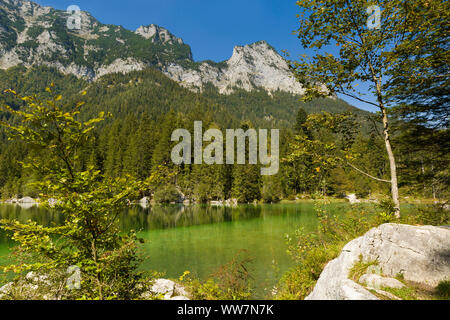 Berchtesgaden, Alpi, Hintersee, cime con Eisberg in background Foto Stock
